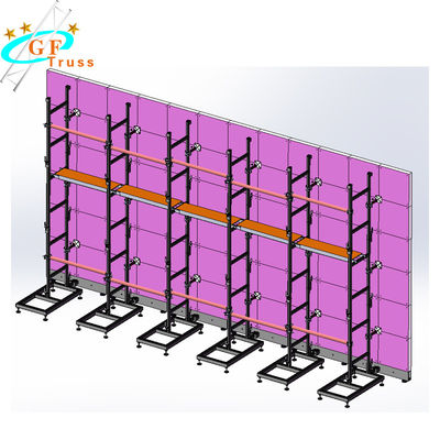 อลูมิเนียมอัลลอยด์ 6mx7m LED Screen Truss สำหรับตู้ 500 * 500 มม. ขาตั้งจอแสดงผล LED รองรับอลูมิเนียม