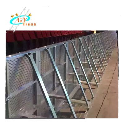 อลูมิเนียมประตูจราจรตำรวจควบคุมฝูงชนเวทีกั้นถนนสำหรับคอนเสิร์ตขายดีที่สุดคอนกรีต