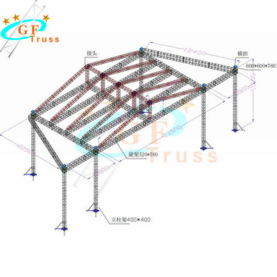 โครงอลูมิเนียมออกแบบโครงหลังคากลางแจ้งด้วย CAD Drawing