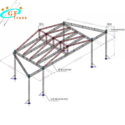 Heavy Duty 6061-T6 ระบบมัดเวทีอลูมิเนียม 520 * 760 มม