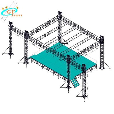 6061-T6 Aluminium Truss Roof Systems Concert Stage DJ ใช้แล้ว