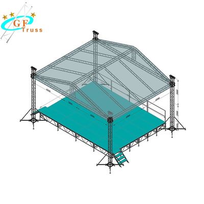 6061-T6 Aluminium Truss Roof Systems Concert Stage DJ ใช้แล้ว